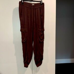 Aerie size small/medium, dark brown, silky, cargo joggers